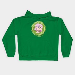 A girl with pink hair Kids Hoodie